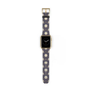 Watch Band - Faux Leather Floral Geometric Pattern - Dipaliz - 42 - 45 Mm / Gold Matte - Bands