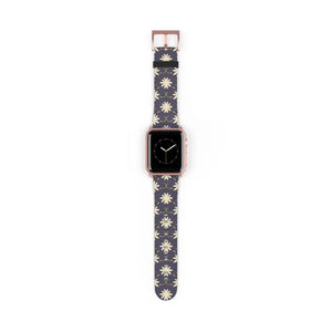 Watch Band - Faux Leather Floral Geometric Pattern - Dipaliz - 38 - 41 Mm / Rose Gold Matte - Bands