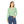 Floral Geometric V‑neck Long Sleeve, Pastel Green Patterned Women’s Top - T-shirts