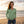 Floral Geometric V‑neck Long Sleeve, Pastel Green Patterned Women’s Top - T-shirts