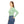 Floral Geometric V‑neck Long Sleeve, Pastel Green Patterned Women’s Top - T-shirts
