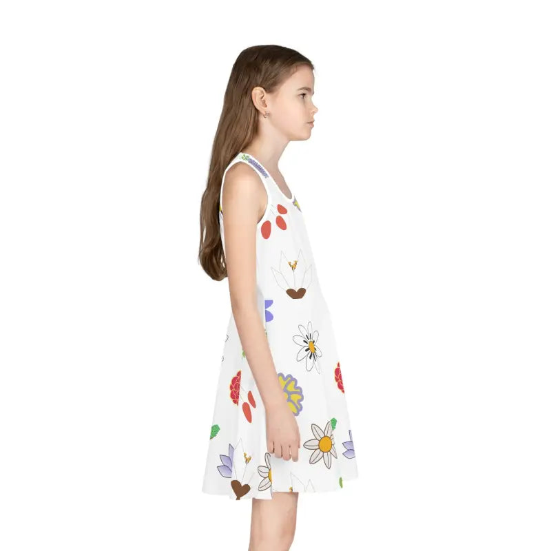 Floral Girls’ Sleeveless Sundress: Summer’s Darling Delight - All Over Prints