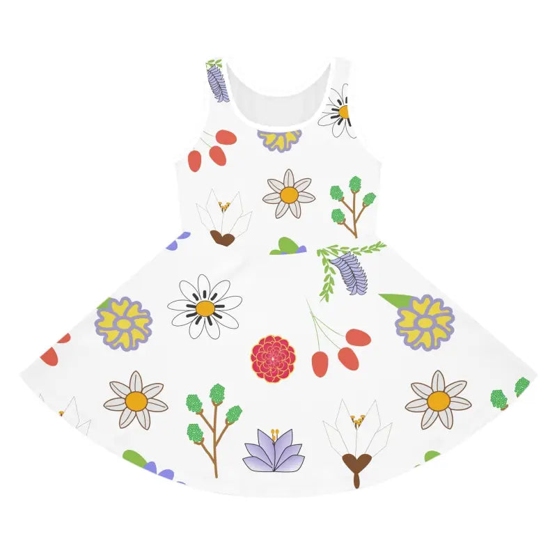 Floral Girls’ Sleeveless Sundress: Summer’s Darling Delight - All Over Prints