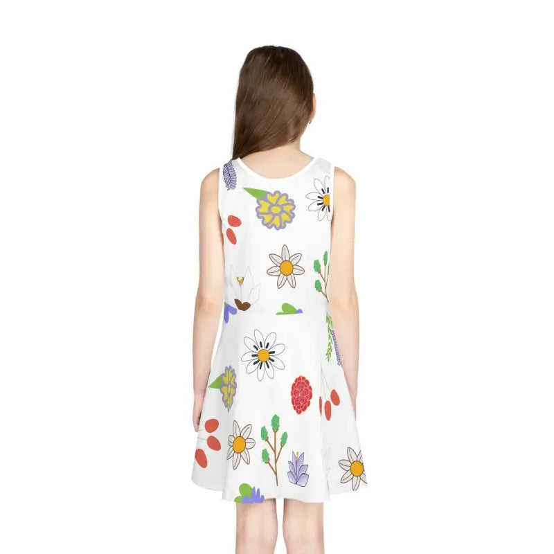 Floral Girls’ Sleeveless Sundress: Summer’s Darling Delight - All Over Prints