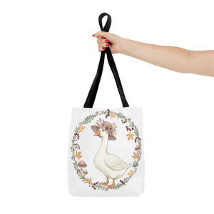 Floral Goose Tote Bag, Whimsical Farmhouse Eco Shopper - Bags