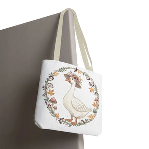 Floral Goose Tote Bag, Whimsical Farmhouse Eco Shopper - Bags