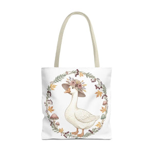 Floral Goose Tote Bag, Whimsical Farmhouse Eco Shopper - Bags