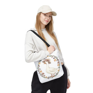 Floral Goose Tote Bag, Whimsical Farmhouse Eco Shopper - Bags