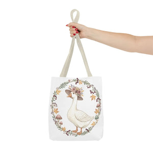 Floral Goose Tote Bag, Whimsical Farmhouse Eco Shopper - Bags