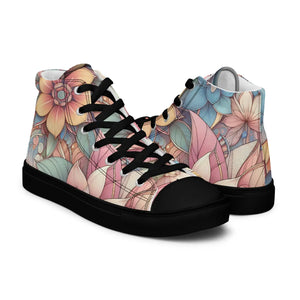 Bold Floral Graphic High Tops Canvas Sneakers - Dipaliz