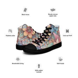 Bold Floral Graphic High Tops Canvas Sneakers - Dipaliz
