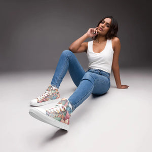 Bold Floral Graphic High Tops Canvas Sneakers - Dipaliz