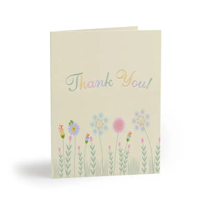 Floral Greeting Cards with Matching White Envelopes - Dipaliz - 8 Pcs / Matte / 4.25” x 5.5” - & Note