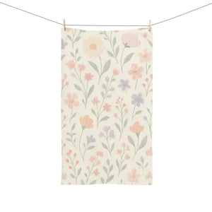Floral Hand Towel - Vibrant Spring Home Accent - Dipaliz - White Base / 28’’ × 16’’ - Towels