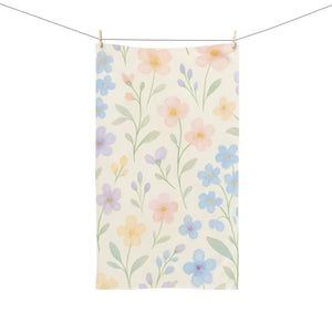 Floral Hand Towel – Pastel Kitchen Charm - Dipaliz - Towels