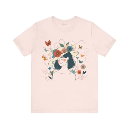 Floral Hat Unisex Jersey Short Sleeve Tee - Style & Comfort - Soft Pink / s T-shirt