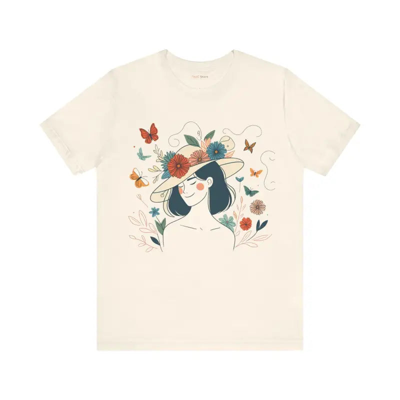 Floral Hat Unisex Jersey Short Sleeve Tee - Style & Comfort - T-shirt