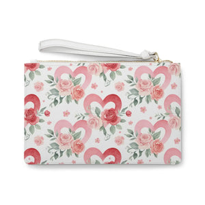 Floral Heart Clutch - Saffiano Faux Leather - Dipaliz - Bags