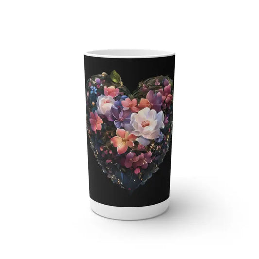 Floral Heart Conical Coffee Mugs - Morning Perfection! - Bliss Mug Collection