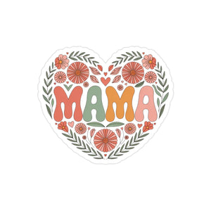 Vibrant Floral Heart Mama Outdoor Sticker - Dipaliz - Decorative Stickers