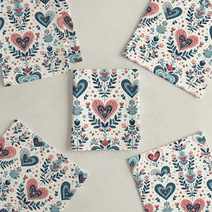 Floral Heart Napkins – Boho Table Decor Polyester - Dipaliz - Cloth