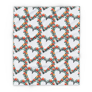 Vibrant Floral Heart Arctic Fleece Blanket - Dipaliz - Blankets
