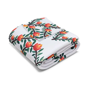 Cozy Arctic Fleece Blanket with Vibrant Floral Heart - Dipaliz - Blankets