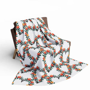 Cozy Arctic Fleece Blanket with Vibrant Floral Heart - Dipaliz - 60’’ × 80’’ - Blankets