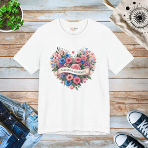 Floral Heart Tee - Summer Style Cotton Top - Dipaliz - T-shirts