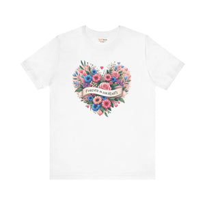 Floral Heart Tee - Summer Style Cotton Top - Dipaliz - T-shirts