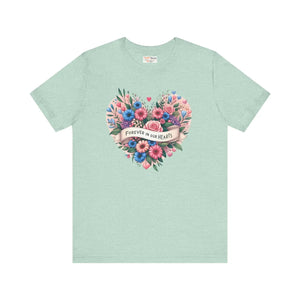 Floral Heart Tee - Summer Style Cotton Top - Dipaliz - T-shirts