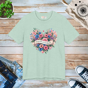 Floral Heart Tee - Summer Style Cotton Top - Dipaliz - T-shirts