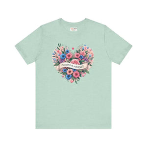 Floral Heart Tee - Forever Summer Style - Dipaliz - Heather Prism Mint / Xs - T-shirts