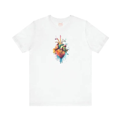 Floral Heart Unisex Short Sleeve Tee: Nature’s Elegance! - T-shirt