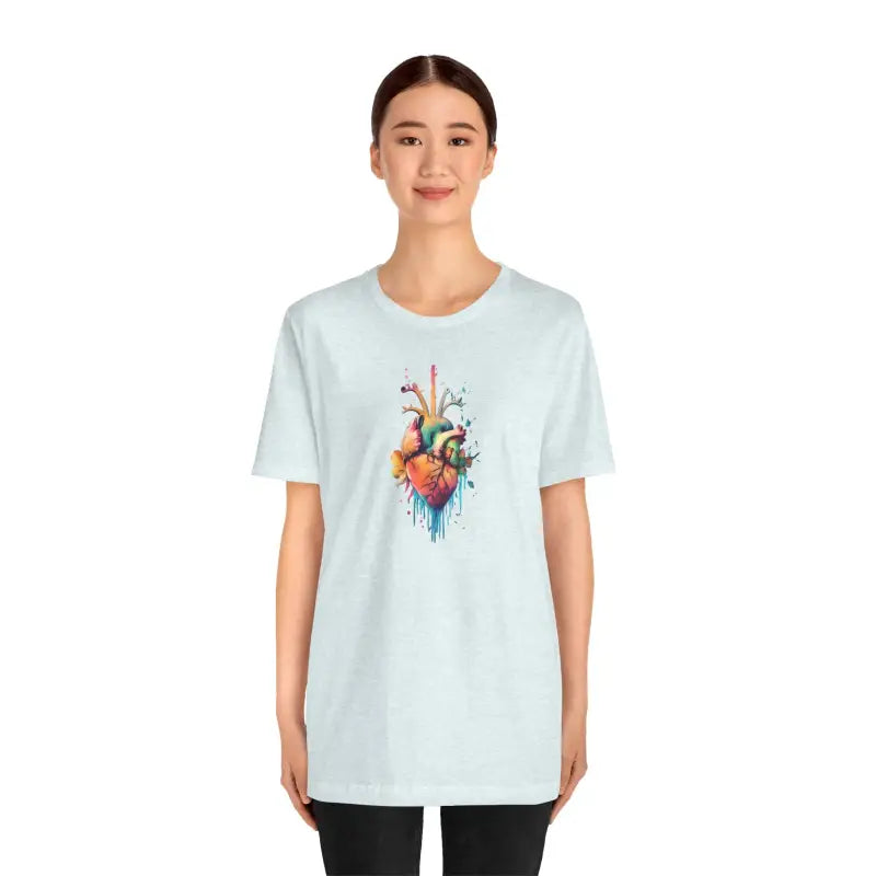 Floral Heart Unisex Short Sleeve Tee: Nature’s Elegance! - T-shirt