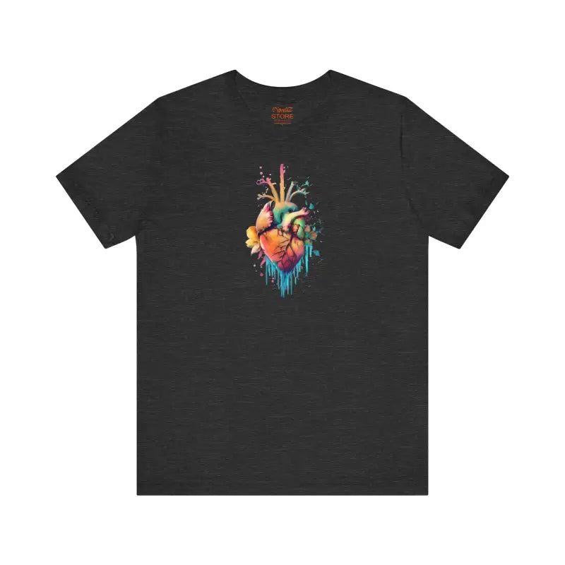 Floral Heart Unisex Short Sleeve Tee: Nature’s Elegance! - T-shirt