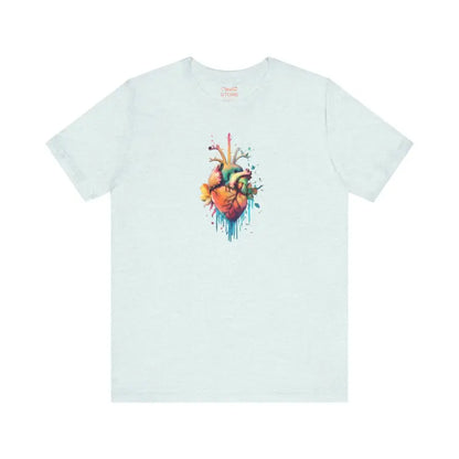 Floral Heart Unisex Short Sleeve Tee: Nature’s Elegance! - T-shirt