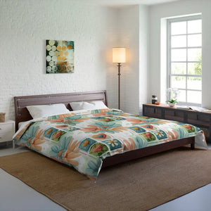 Floral Hearts Comforter – Soft Polyester - Dipaliz - Quilts & Comforters