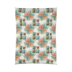 Floral Hearts Comforter – Soft Polyester - Dipaliz - Quilts & Comforters