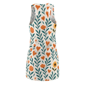 Floral Hearts Racerback Dress – Summer Style - Dipaliz - Dresses
