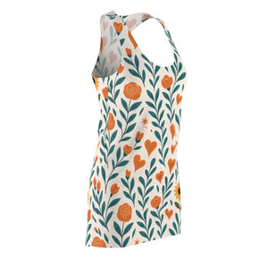 Floral Hearts Racerback Dress – Summer Style - Dipaliz - Dresses
