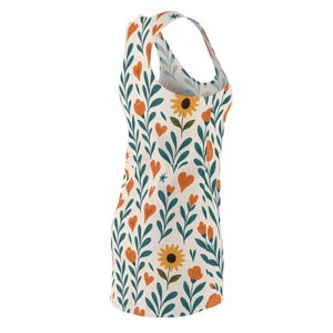 Floral Hearts Racerback Dress – Summer Style - Dipaliz - Dresses