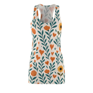 Floral Hearts Racerback Dress – Summer Style - Dipaliz - Dresses