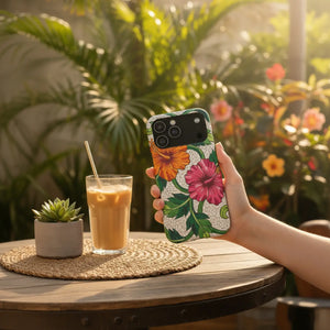 Floral Hibiscus Magnetic Impact-resistant Phone Case - Mobile Cases