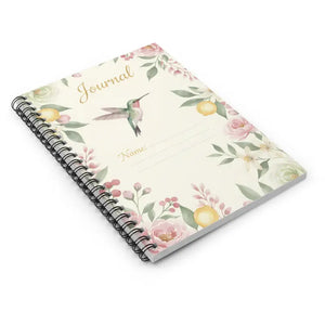 Paper Products - Floral Hummingbird Spiral Journal - Ruled Notebook - Dipaliz one Size