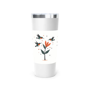 Vibrant Floral Hummingbird Tumbler - 22oz Insulated Travel - Dipaliz - Tumblers