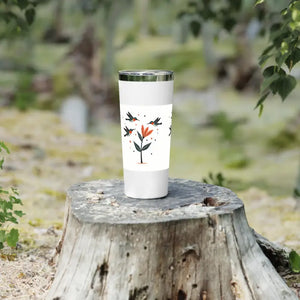 Floral Hummingbird Tumbler 22oz Insulated Stainless Steel - Dipaliz - White - Tumblers