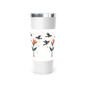 Floral Hummingbird Tumbler 22oz Insulated Stainless Steel - Dipaliz - White - Tumblers