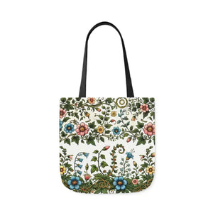 Pastel Floral Canvas Tote Bag - Trendy Everyday Style - Dipaliz - 18’’ × / Black - Bags
