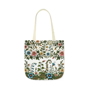 Pastel Floral Canvas Tote Bag - Trendy Everyday Style - Dipaliz - 18’’ × / Beige - Bags